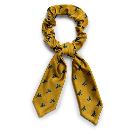 WVU Logo Gold Spirit Tie Scrunchie