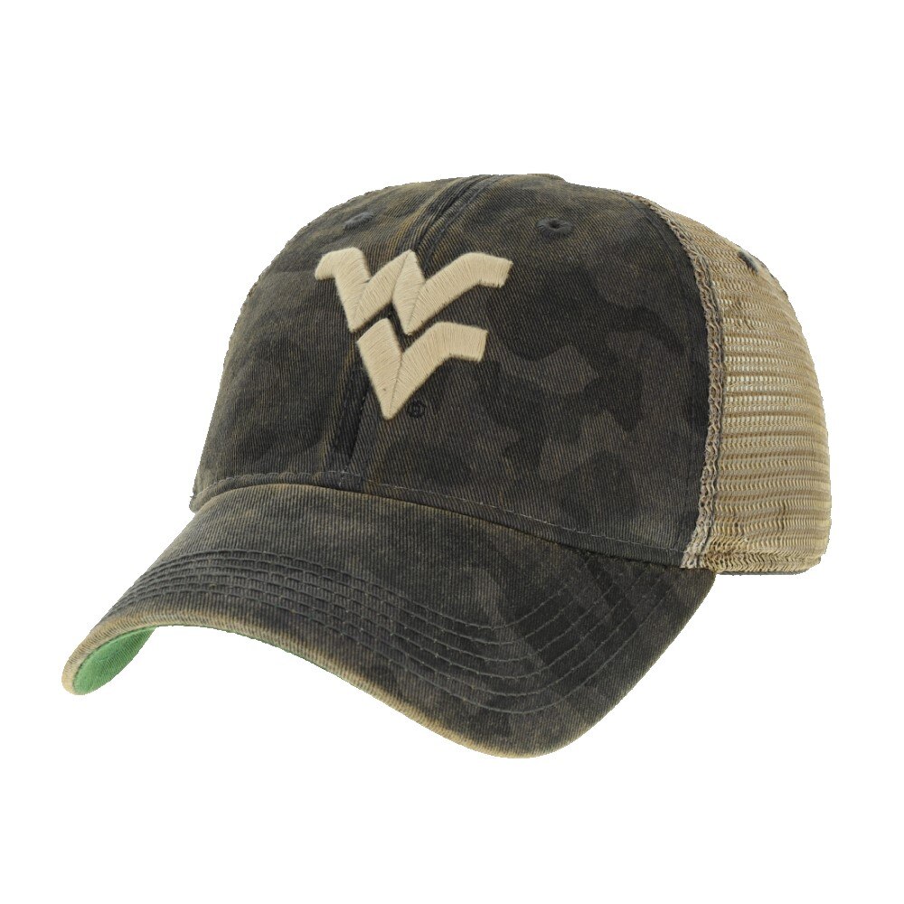 WVU Logo Old Favorite Black Camo Trucker Hat