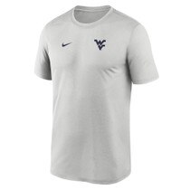 Off-white Nike WVU tee with a small Flying WV Logo screen print at left chest