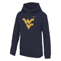 Navy Nike youth hoodie with the Flying WV Logo