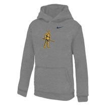 Grey heather Nike youth hoodie with the WVU Mountaineer icon