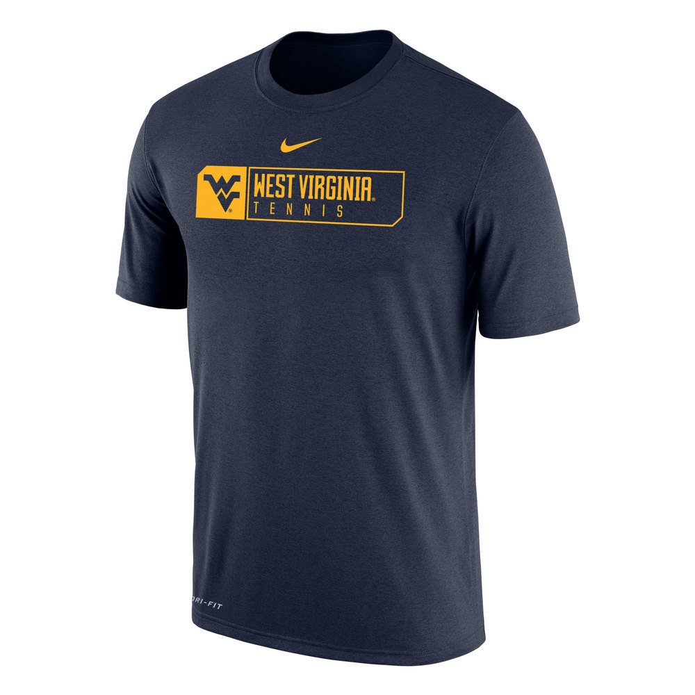 Nike WVU Tennis Dri Fit Cotton Tee NAVY S