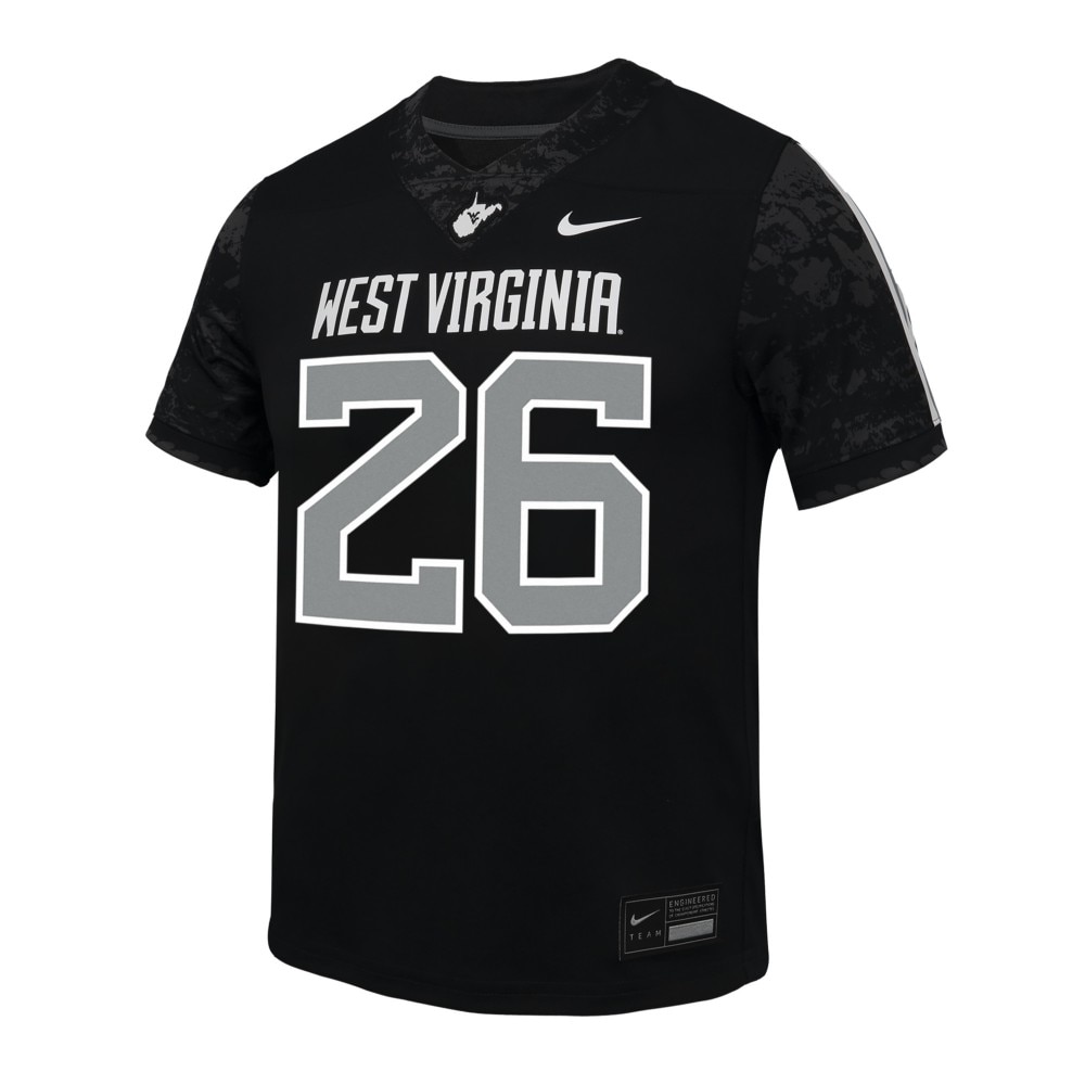 Nike WVU Football #26 Black Coal Rush Youth Replica Jersey