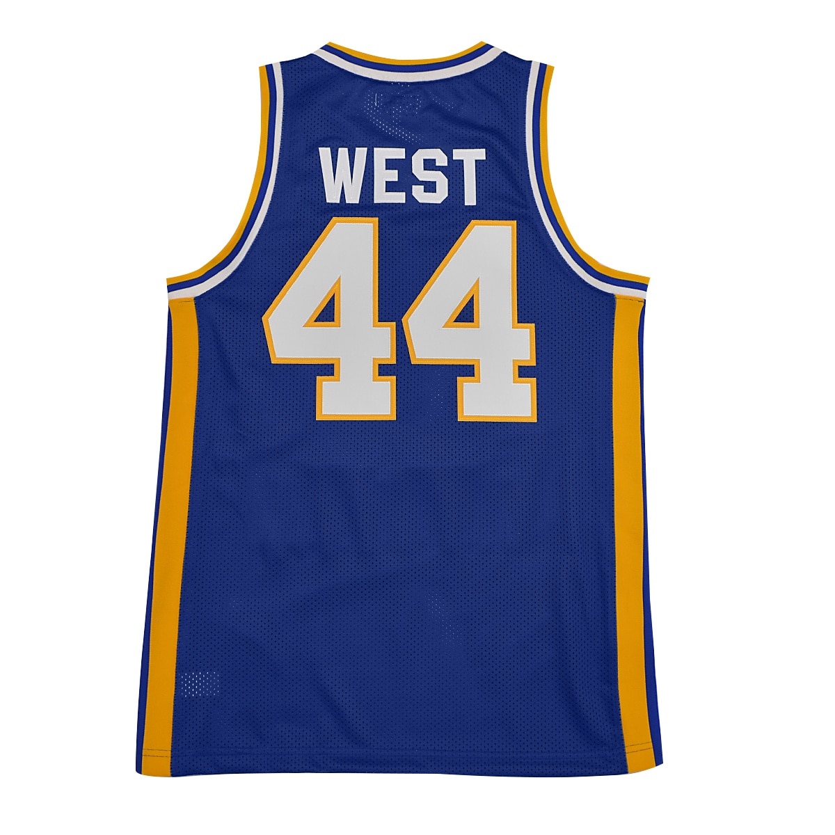 Men's WVU Jerry West #44 Royal Tackle Twill Basketball Jersey
