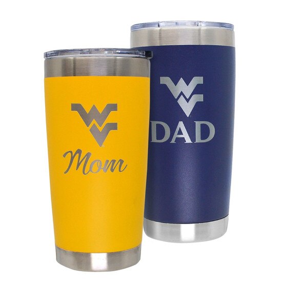 WVU Mom and Dad Stainless Steel Tumblers Set