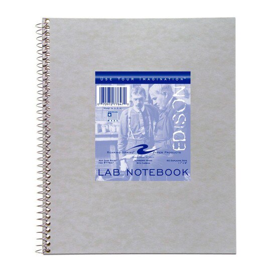 Roaring Springs Lab Notebook, Numbered Sets with Carbon