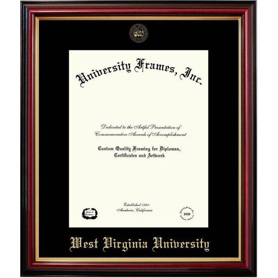 WVU Petite Mahogany Diploma Frame